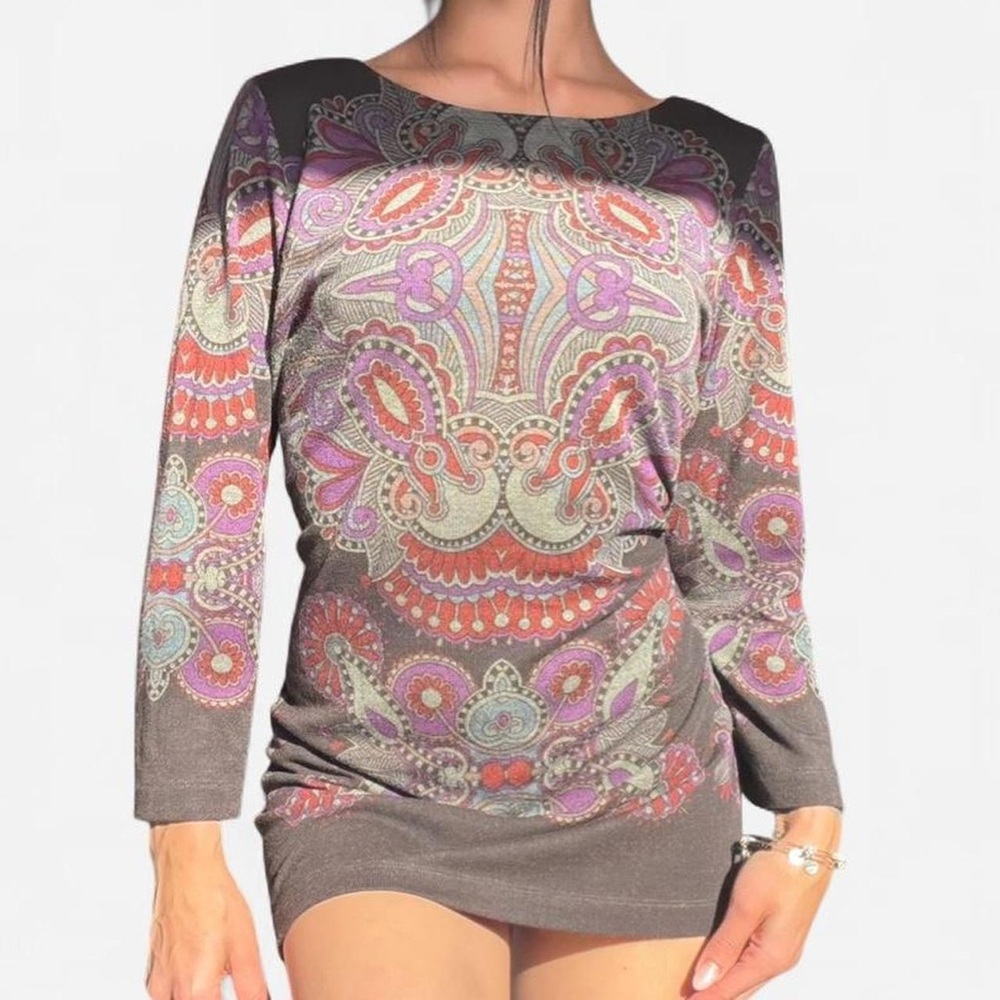 Neiman Marcus Multicolor Paisley Dress